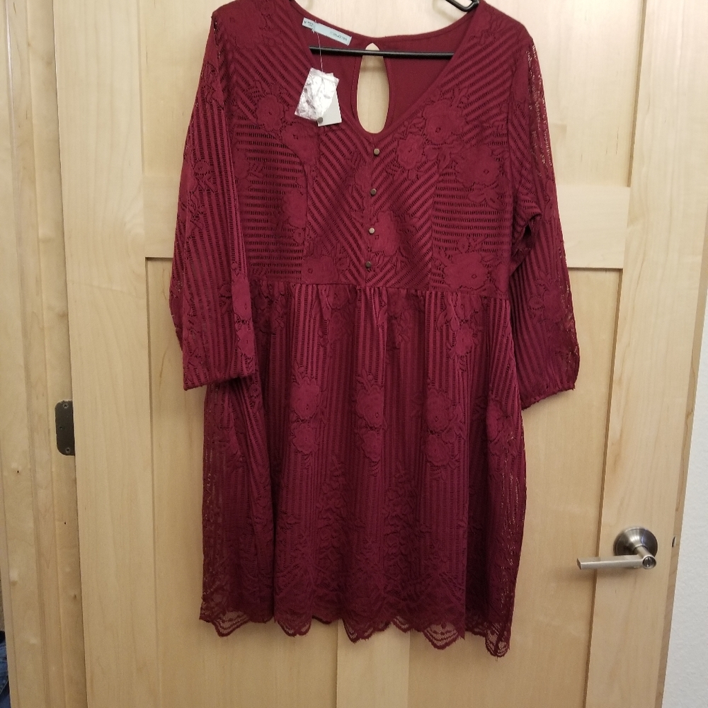 Maurices Lace dress with 3/4 sleeves